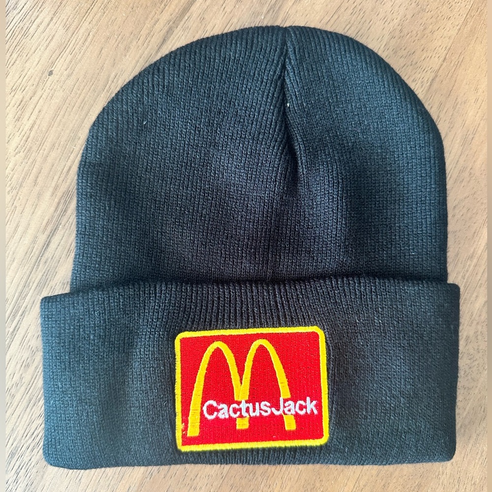 Travis Scott • Cactus Jack McDonald’s Beanie Knit Hat • Black • NEW